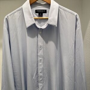 Mizzen+Main Shirt Mens 3XL Light Blue Performance Dress Button Down Classic